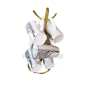 6pcs Ceramic Tree Mugs (White)