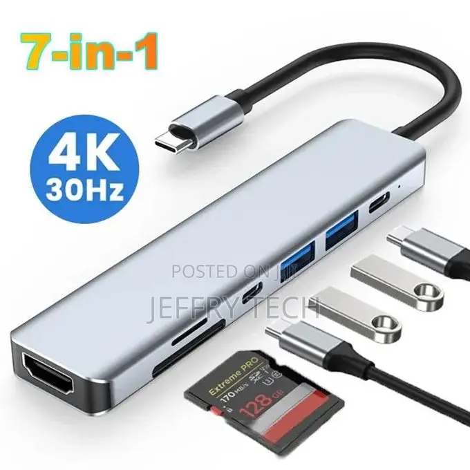 7-in-1 Usb C Docking Station Hdmi-Compatible Adapter Usb