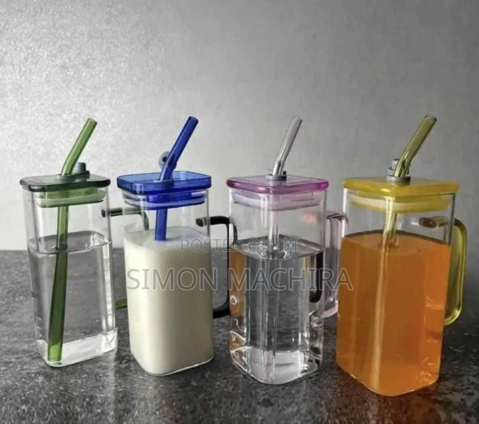 400ml Smoothie Glass With Straw