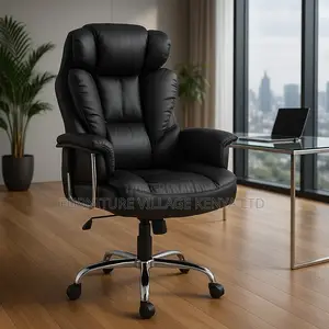 Office Chair: Puffy Leather Executive Recliner Office Chair