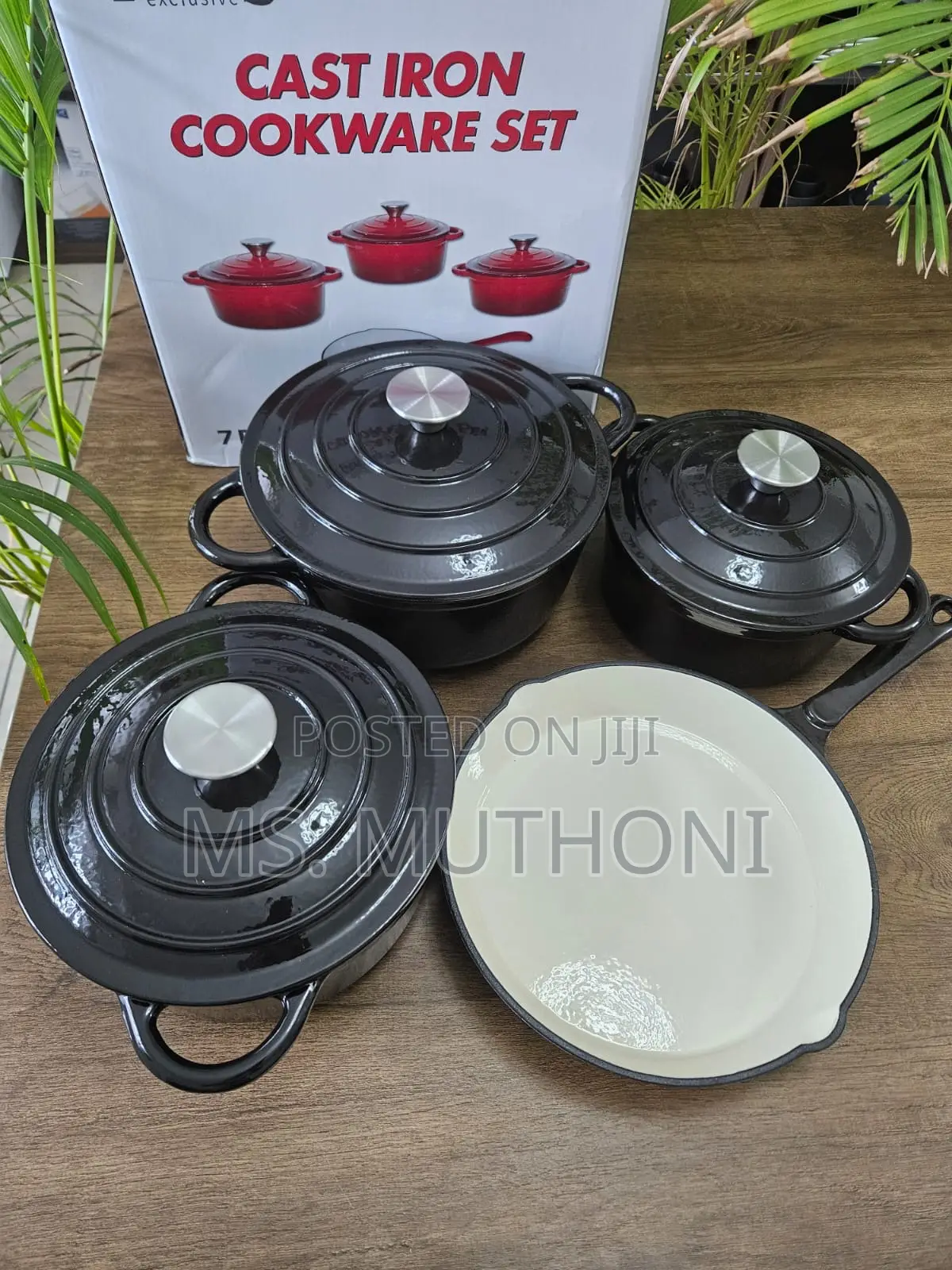 Black Heavy 7 Pieces Cast Iron Set