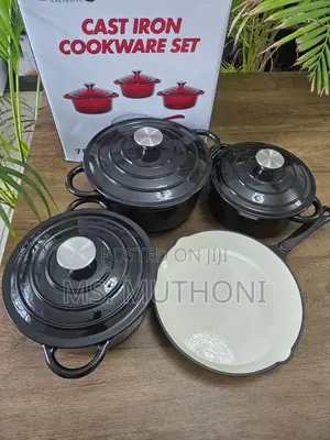 Black Heavy 7 Pieces Cast Iron Set