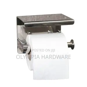 Silver Tissue Holder With Phone Rest