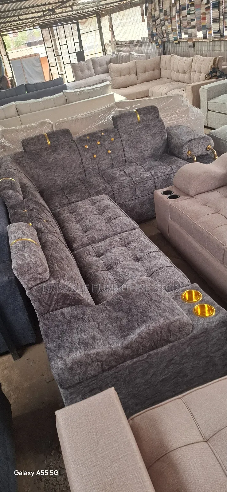 6 Seater Back Permanent  Grey