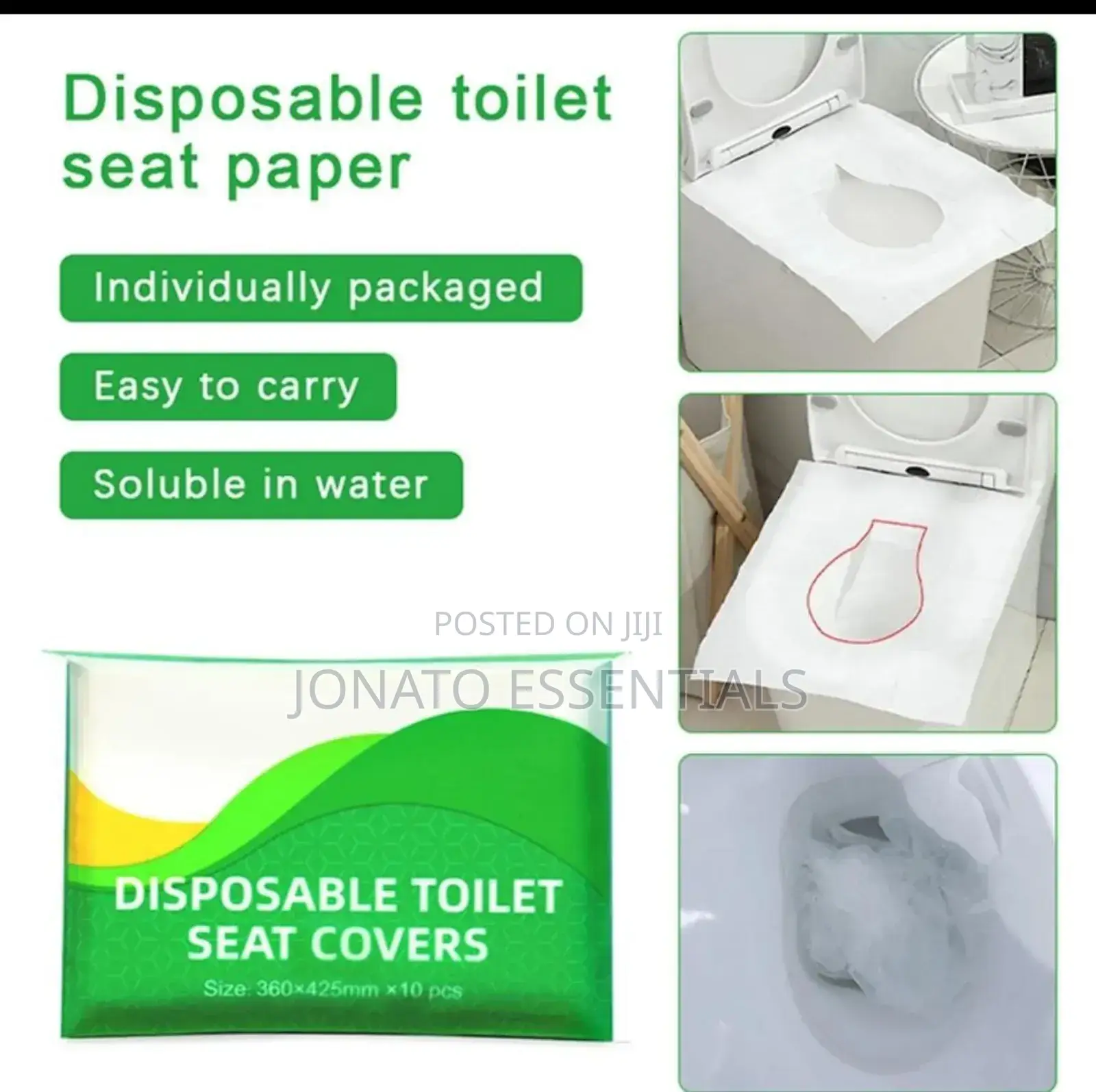 10pcs Toilet Seat Paper Covers