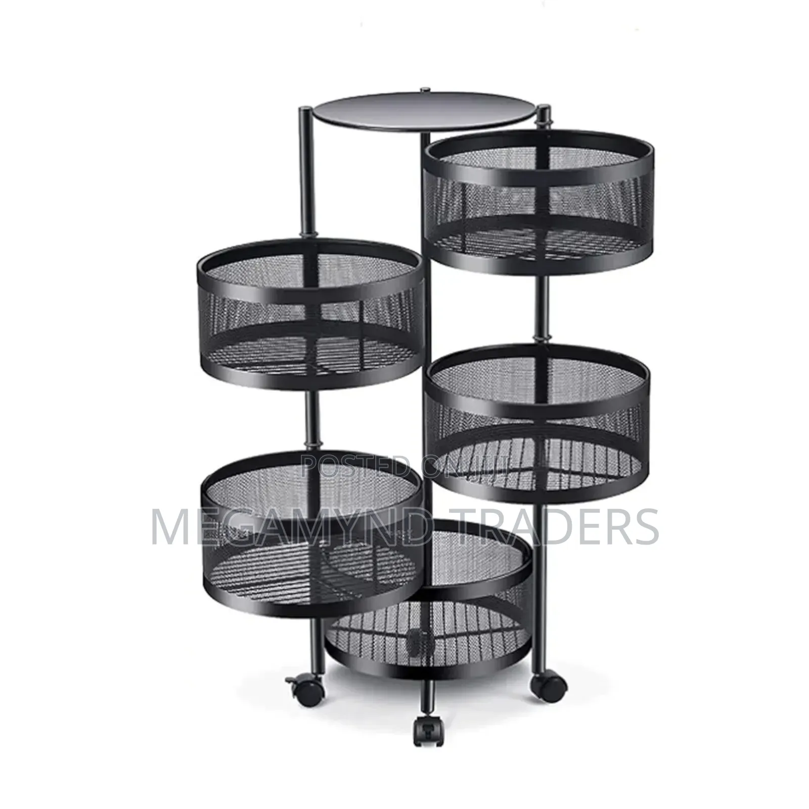 Rotating Wire Mesh Vegetables Holder/4-Layer Fruit Rack