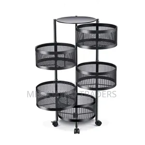 Rotating Wire Mesh Vegetables Holder/4-Layer Fruit Rack