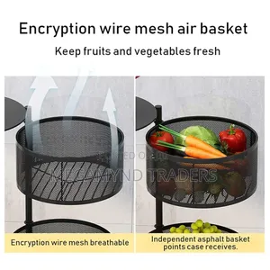 Rotating Wire Mesh Vegetables Holder/4-Layer Fruit Rack