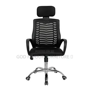 Black Swivel Headrest Office Chair Gf5t