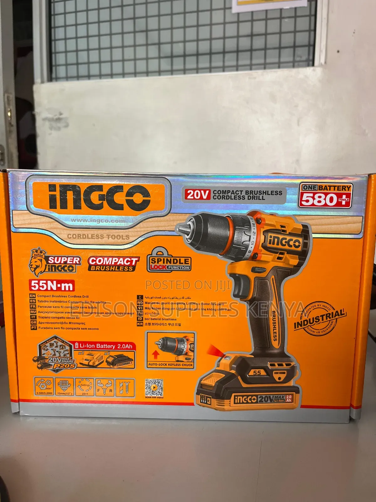 20v Cordless Drill Ingco Impact Drill 55n.M Battery, Charger