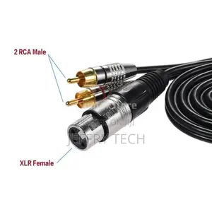 Rca Male to XLR Female/Male Jack Speaker Cable Y-Splitter Co
