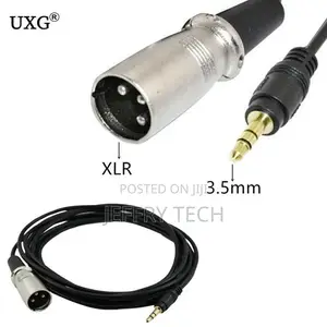 3.5mm Jake Stereo Male Plug Connector Cable T Microphone1.5m
