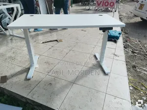 White Standing Electric Adjustable Table