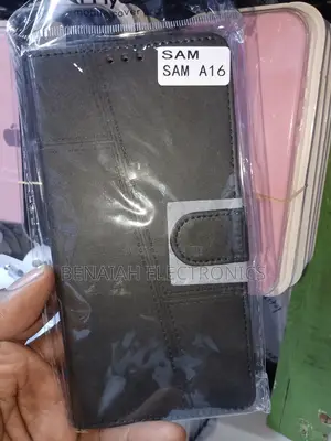 Samsung A16 Flip Cover Black . Elegant,Fashion Leather Cover