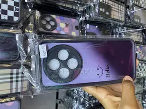 Tewws Cute Tartan Fabric Hello Purple Case for Redmi 14c