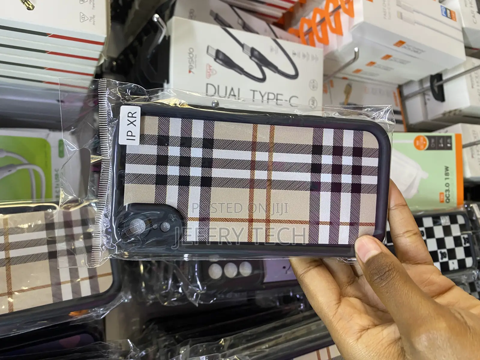 Baufooer iPhone Xr Tartan,Plaid,Checked, ,Beige,Pattern Case