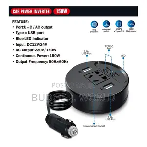 Dual Dc12v/24v to Ac 220v 150w Car Inverter