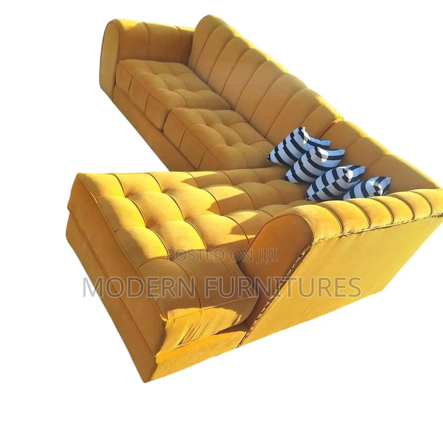 Yellow Back Permanent L Sofa