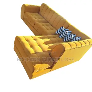 Yellow Back Permanent L Sofa