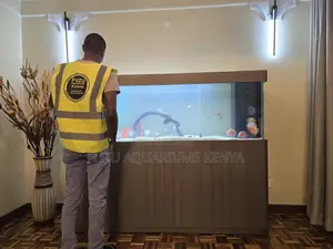 Big Aquarium With Sleek Cabinet Stand