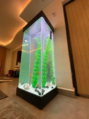 Tall Aquarium With Color-Changing Led Lights