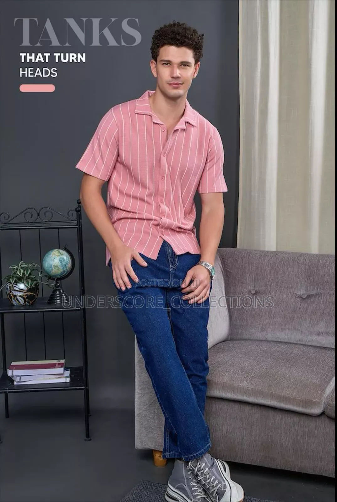 Pink Striped Men's Shirts