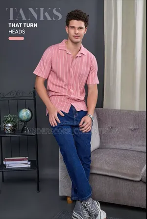 Pink Striped Men's Shirts