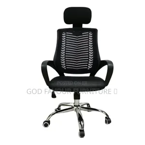Elegant Adjustable Black Headrest Office Chair Yvq2