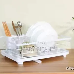 Black and White All in 1 Over Sink Kitchen Rack Dish Drainer