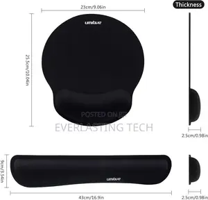Ugreen Ergonomic Mouse Pad With Wrist Rest - Black - Lp668