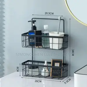 Modern Dual Tier Bathroom Storage Rack
