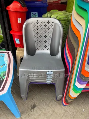 Gray Armless Skyplast Plastic Chair . Heavy-Duty Chair