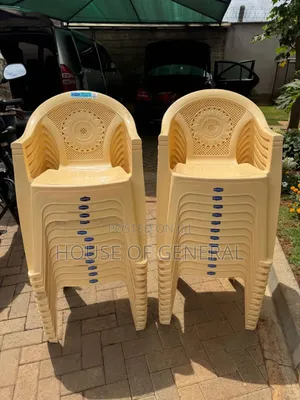 Cream Kenpoly Plastic Chair With Arms.Strong Plastic Chair