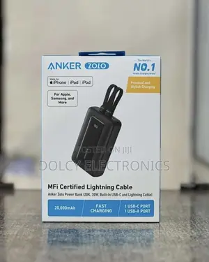 Anker Zolo 30w 20,000mah Power Bank With Built-in Usb C