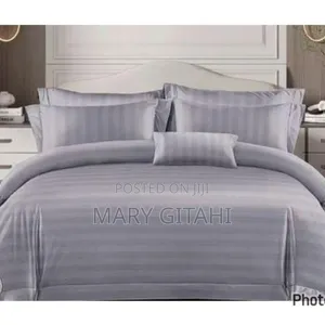 Grey in Colour Stripped Duvet Covers