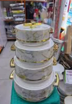 Turkish Hot Pot Set of 4 Pieces With Golden White