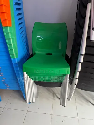 Safaricom Green Plastic Chair With Metal Legs.Strong Chair