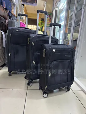 Black Chongpin Fabric Material Luggage Suitcase