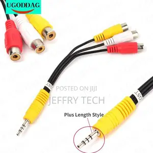 3.5mm Jack to 3 Rca Male Audio Video Av Cable Aux Stereo Cor