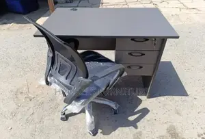 Combo Gray Black Desk And Office Chair