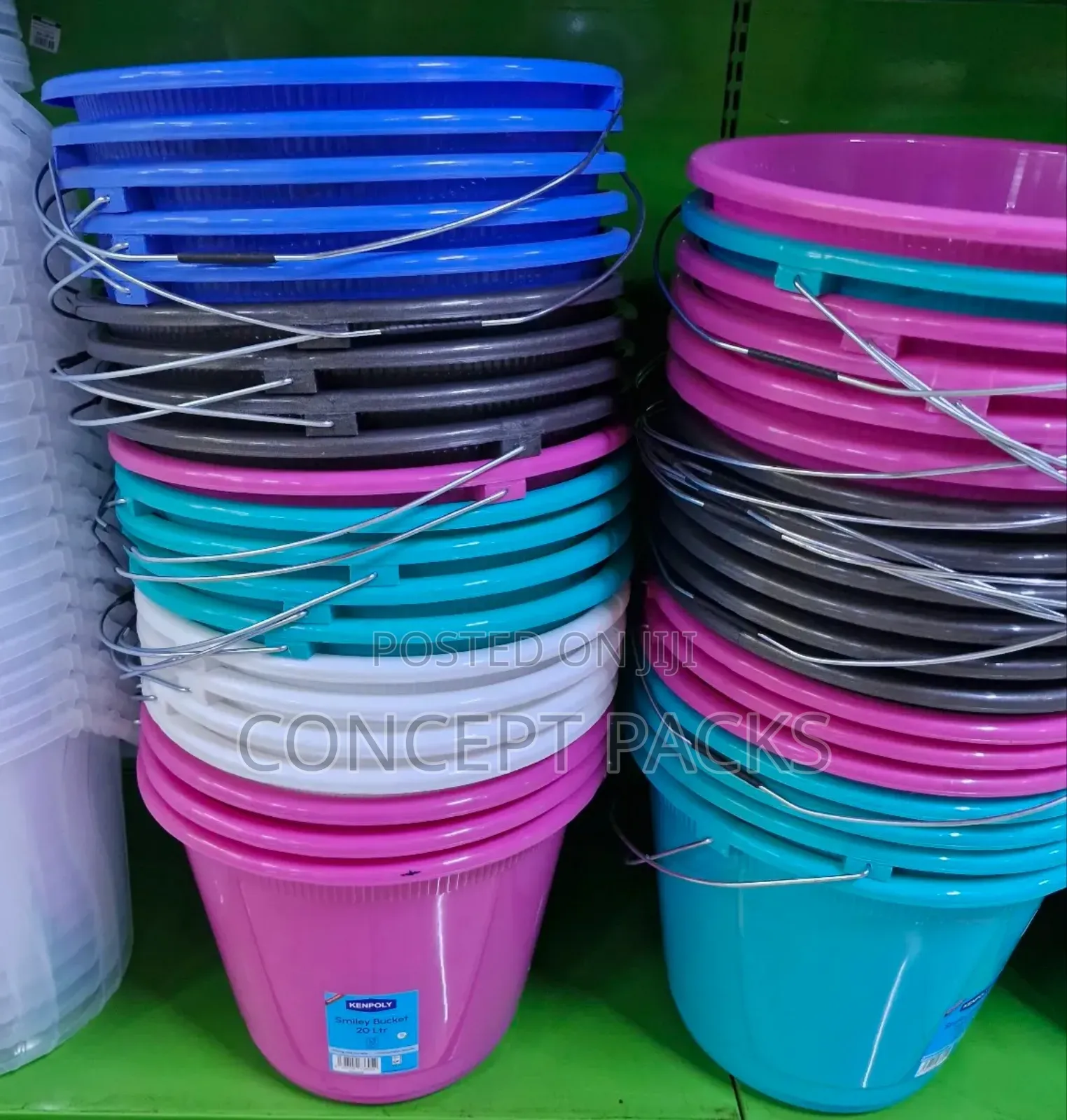 20 Litres Kenpoly Strong Open Bucket With Metallic Handles