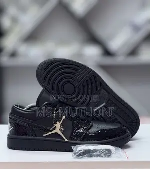 Nik E Air Jordan 1 Low Black Croc Basketball Sneakers 38-45