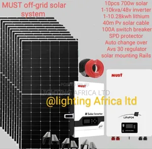 10kva Inverter 10.28kwh Lithium - (10)700w Solar - Free Installation)