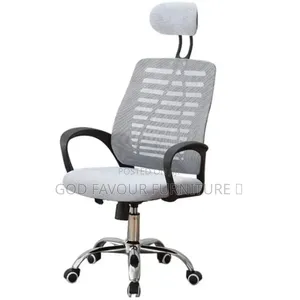 Elegant Modern Gray Swivel Headrest Office Chair Hk5f