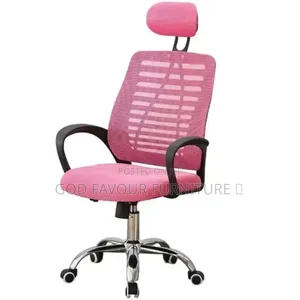Generic Pink Swivel Adjustable Headrest Office Chair Kv4w