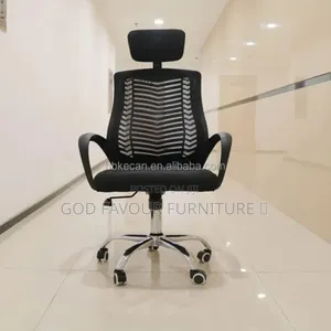 Black Swivel Adjustable Headrest Chair With Armrests Tfd3