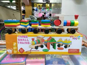 Three Small Trains Wooden Toys