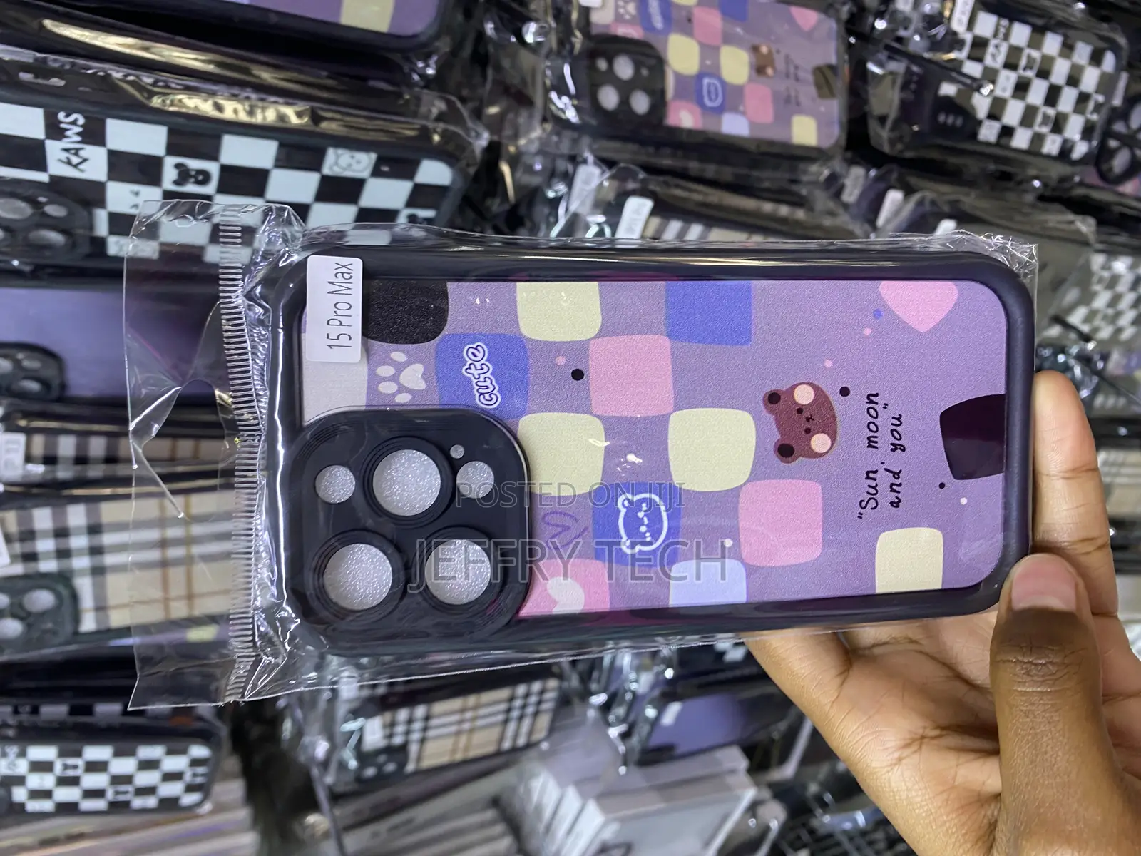 Tewwsdi Checkerboard Lattice iPhone 15 Pro Max Case