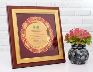 Wooden Award With A Glass