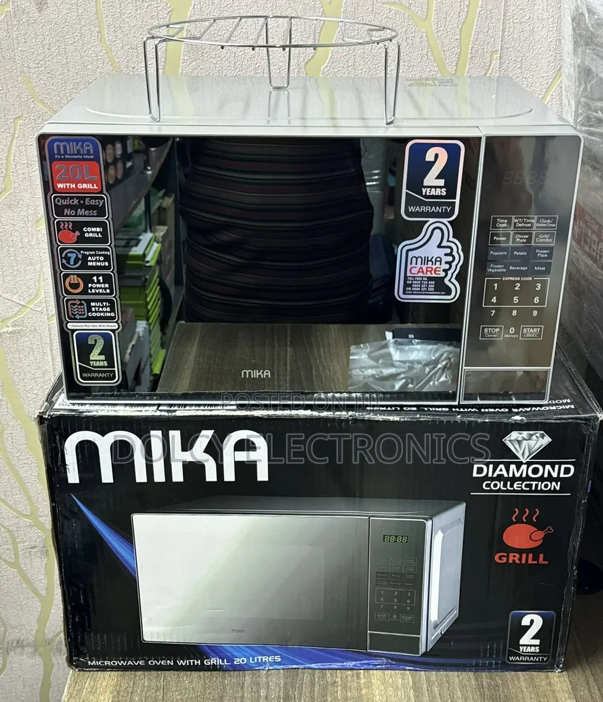 Mika Microwave Oven, 20l, Digital, With Grill , Silver